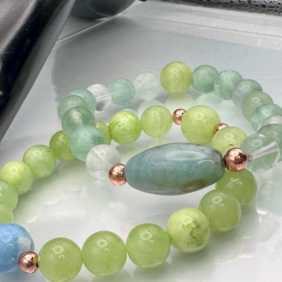 MANTIS WANNABE NATURAL STONES BRACELET size 7” - Picture 6 of 12